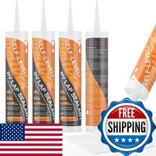 WELLUCK 4PC Self Leveling RV Roof Sealant Lap White for RV Camper Motorhome picture