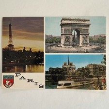 Vintage Paris Multi-View Postcard - Eiffel Tower, Arc de Triomphe - Unused picture