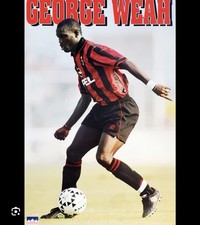 GEORGE WEAH A.C. MILAN SOCCER ACTION POSTER - STARLINE INC. 1996 22.5x34.25 In picture