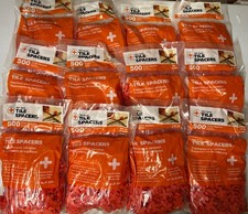 LOT OF 12 - Tavy Basix Tile Spacers 1/4in 6mm 500 Cross Pcs Orange Plastic picture