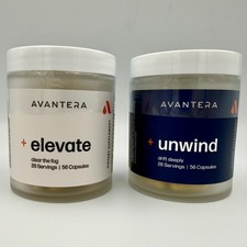 Avantera Elevate & Unwind Supplement Bundle 1 Jar/ 56 Caps Each Exp 11/2027 picture