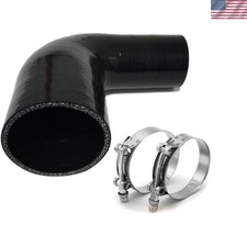 High-Strength 4-Ply Silicone 90 Degree Elbow Reducer 2.5 to 4 in with Clamps picture