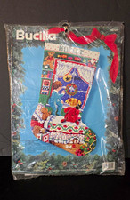 Vtg 1994 Bucilla Needlepoint Stocking Kit Christmas Wishes 18