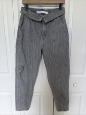 IRO Heathered Gray Paperback Highwaist Jeans Cargo Tapered Led Sz 40 US 8 Cargo picture