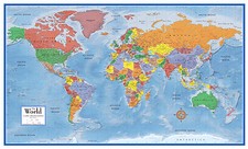 24x36 World Classic Premier 3D Wall Map - large poster wall mural art decor  picture