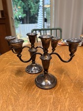 Pair Vintage Armstrong Sterling Silver 6.75” Tall Candelabras Weighted picture
