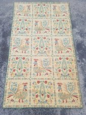 Fine Vintage Traditional Handmade Portuguese Wool Multicolor Kilim 4.8x2.8 ft picture