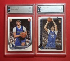 Cooper Flagg 2X Lot: 2025 Topps Flagship 201 & Bowman 1  Rookie RC Graded 10 Gem picture