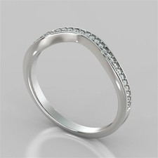 1.26 Ct Round Cut Natural Diamond 14K Real White Gold wedding Eternity Band Ring picture