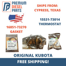 GENUINE KUBOTA THERMOSTAT & GASKET 15531-73014 16851-73270 picture