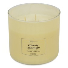 Mainstays Textured Wrapped Candle Creamy Cashmere, 14 Ounce picture