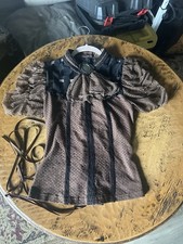 Rare RQ-BL Red Queen's Black Legion Steampunk Gothic Victorian Corset Blouse Top picture