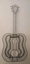  🔥🔥🔥Vintage Guitar Shaped Metal CD/DVD Rack Holder / Art Piece 🔥🔥 🔥 picture