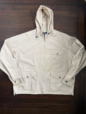Vintage Polo Ralph Lauren Windbreaker Hooded Jacket Full Zip Cotton Size L 90s picture
