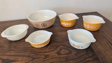 Vintage Pyrex Lot Town Country Bowl Butterfly Gold 471 Dishes USA picture