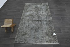Oushak Turkish Vintage Rug 4x7 Kilim Rug Anatolian Handmade Boho Decor GRAY picture