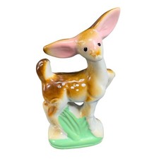 Vintage Fawn Deer Figurine Made in Japan Fawn in Grass Baby Deer Figurine VTG picture