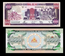 Nicaragua  1000 cordobas pesos 1991   /- Copy picture