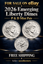 2026 Emerging Liberty Dime Pair of P &D Mint Set **FREE SHIPPING** Coins IN Hand picture