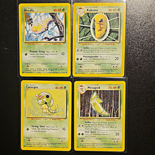 Pokemon 4TH EDITION Weedle 69/102 Kakuna 33/102 Caterpie 45/102 Metapod 54/102 picture