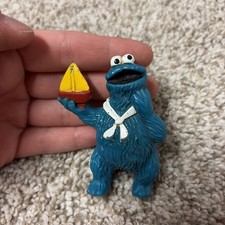 VINTAGE Sesame Street Cookie Monster Sailboat 1980's Action Toy Figure Tara Toys picture