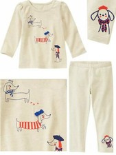 NWT Gymboree MOD ABOUT ORANGE Outfit 2 Piece Cute Puppy Top & Leggings, Size 2T picture