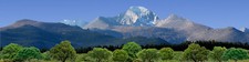 TRACKSIDE BACKDROP #681B Rocky Mountains Trees and sky O Scale picture