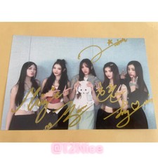 NEW JEANS newjeans Group Autographed Hand Signed Photo K-POP Collection 4*6 A #N picture