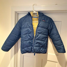 Patagonia Kids Blue Hooded Insulated Puffer Full Zip Jacket Size XS picture
