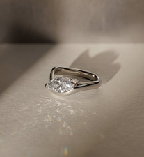 IGI 3 Ct Marquise F/VS1 Lab Grown Diamond Women Solitaire Ring 14K White Gold picture