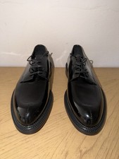 J.M. Weston Men's Black Patent Leather Lace Up Derby Dress Shoes Round US 6 D picture
