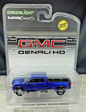 Greenlight 2022 GMC Sierra 3500HD Denali Blue 1/64 picture