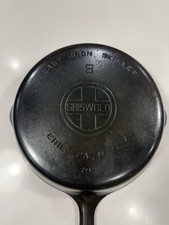 Vintage Griswold No 8 Cast Iron Skillet 704 Large Block Logo Erie PA USA picture