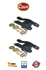 New Crown BELT2B Set of 2 Black Front 2 Point Seat Belts for 76-81 Jeep CJ5/CJ7 picture