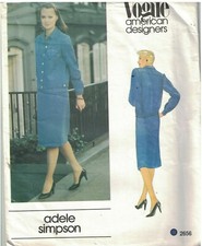 2656 UNCUT Vogue Sewing Pattern Misses Top Skirt Adele Simpson Career 1970s OOP picture