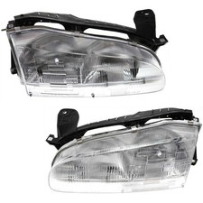Left and Right Headlights For Geo Prizm 1993-1997 Halogen with Bulb(s) Base LSi picture