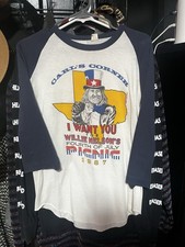 Vintage 1987 Willie Nelson Picnic Shirt 3/4 Sleeve Size Medium Great Condition picture