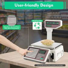 New Commercial Digital Price Computing Scale 66Lbs with Label Barcode Printer picture
