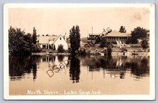 K62/ Lake Gage Indiana RPPC Postcard c1930s North Shore Cottages 338 picture