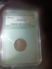 1947-S  Uncirculated BU Red RD - Lincoln Wheat Cent - San Francisco Mint ~ C242 picture