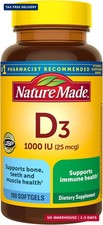 Nature Made Vitamin D3 1000 IU (25 mcg), 100 Vitamin D Softgels picture