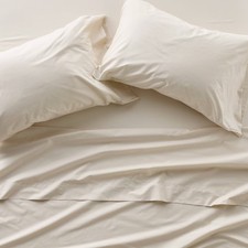 Queen 400 Thread Count Percale Sheet Set Natural - Casaluna picture