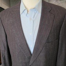 Paul Stuart Blazer 48 Semi Long Full Canvas Brown Flannel Wool Cashmere 48r picture