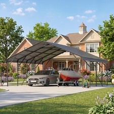 20x20/30/40FT Metal Carport, Heavy Duty, Triangular Support, Reinforced Base picture