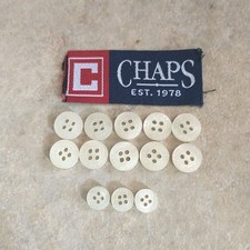 Chaps Replacement Buttons For Shirt White Spell Out Logo Craft Lot Of 13 picture