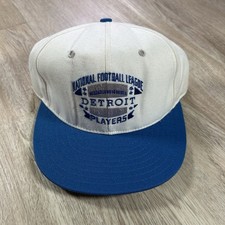 VTG Detroit Lions Snapback Hat NFL Annco White Blue Wool Cap Made in USA picture