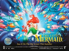 1989 Walt Disneys The Little Mermaid Movie Poster 11X17 Ariel Ursula Sebastian🍿 picture
