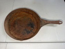 Steel Skillet Frying Pan Brown Long Handle Flat Bottom Rusty Cookware Kitchen picture