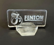 Vintage Fenton Opalescent White Glass Dealer Display Sign picture