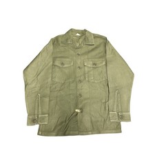Vintage U.S. Army Shirt Mens Large 14.5x31 Green OG-107 Cotton Sateen 60s picture